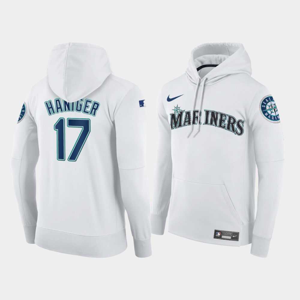 Men Seattle Mariners 17 Haniger white home hoodie 2021 MLB Nike Jerseys